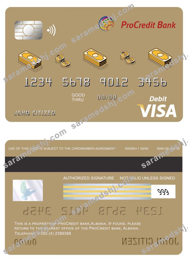 Albania Procredit bank visa card